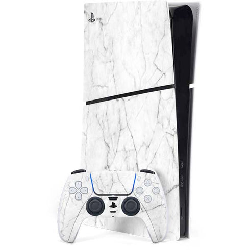 White Marble PS5 Slim Digital Edition Console Skin